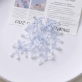Detail of hand-woven light blue and white beaded mesh accessory for DIY hair jewelry - Light Blue