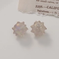 Macro view of iridescent matte acrylic sea urchin beads with center holes for DIY jewelry - Matte Grey