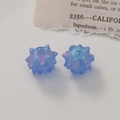 Macro shot of colorful matte acrylic sea urchin beads for DIY jewelry making - Matte Dark Blue