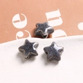 Cuentas de estrella de mar de cerámica pulida con esmalte moteado negro y gris para DIY - Gris oscuro
