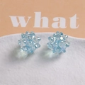 Macro detail of light blue AB iridescent urchin-shaped beads for jewelry making - Iridescent Light Blue