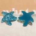 Cute candy colored glitter resin starfish charms for DIY earrings and shoe accessories - Blue One (B53-4-14-19)