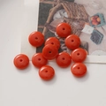 Perles donuts en résine rouge vif pour bijoux DIY avec texture marbrée et brillante - 10mm / Orange