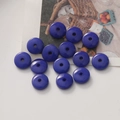 Perles en résine bleu foncé de forme ronde et plate avec texture colorée pour bijoux DIY - 10mm / Bleu foncé