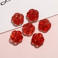 Translucent red acrylic double-layer five-petal flower beads for DIY jewelry making - Red