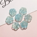 Light blue transparent multi-layer five-petal flower resin beads for DIY jewelry making - Emerald Green