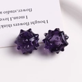 Detailed macro view of two translucent purple spiky resin sea urchin ball pendants - Purple