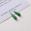Macro view of bright emerald green teardrop resin charms for DIY earring jewelry making - 8# Dark Green