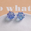Iridescent blue sea urchin style beads with AB coating for DIY jewelry making - Iridescent Blue