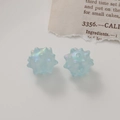 Light blue iridescent sea urchin beads for DIY jewelry with a translucent spiked finish - Matte Light Blue