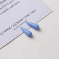 Detail of glossy sky blue teardrop resin pendants for DIY earring making craft - 2# Dark Blue