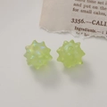 Iridescent light green sea urchin spiked beads with hole for DIY jewelry making - Matte Green