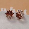Translucent brown urchin shaped acrylic beads with glossy spiked texture for DIY jewelry - Icy Translucent Brown