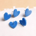 Blauwe acryl hart oorknopjes sieradenonderdelen voor DIY accessoires set - Hart Blauw
