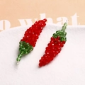 Handmade chili pepper glass bead pendants for DIY jewelry making in red and green colors - Chili Style