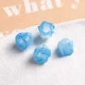 Cuentas de flores translúcidas con degradado azul para joyería DIY y accesorios hechos a mano - Azul