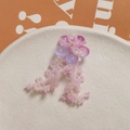 Pinza para el pelo con flor de cuentas lila claro y flecos de borlas rosas y blancas - Púrpura Degradado