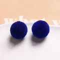 Macro detail of high-quality navy blue 20mm plush round balls for DIY jewelry making - Dark Blue