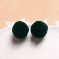 Macro shot of 20mm dark green fluffy pom-pom charms for DIY jewelry and hair accessories - 17# Dark Green