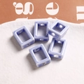 Macro de perles en céramique marbrée lavande rectangulaires creuses pour bijoux artisanaux - 1 Pièce / Bleu-Violet (30#)