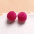 Soft 20mm magenta faux fur plush pom pom balls for DIY jewelry and hair accessories - Rose Red
