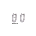 Silver-plated 8mm hoop earrings with micro-pave cubic zirconia crystals for women - 8mm / Silver White Zircon