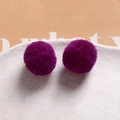 Deep purple plush 20mm round fuzzy pom pom craft material for DIY jewelry and hair accessories - Dark Purple