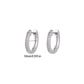 Classic 10mm silver hoop earrings with pave cubic zirconia and clip-on closure - 10mm / Silver White Zircon