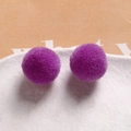 Soft 20mm purple plush pom pom spheres for DIY jewelry making and hair accessories - Rose Purple