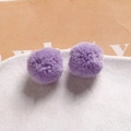 Pair of soft 20mm purple plush ball charms for DIY jewelry and hair accessories - Light Purple