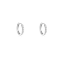 Silver hoop earrings featuring micro-paved cubic zirconia with a hinged closure design - 8mm / Silver White Zircon