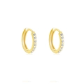 Classic gold hoop earrings with sparkling micro-pave cubic zirconia crystals - 12mm / Gold White Zircon