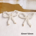 Dettaglio di fiocchi in perle 32mm fatti a mano con filo dorato per creazione gioielli fai-da-te - Stile Fiocco in Filo d'Oro (7#)