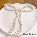 Accessorio fiocco di perle fatto a mano con fili pendenti, dimensioni 10cm per 11,9cm - Stile Fiocco con Nappina (4#)