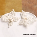 Dettaglio dell'accessorio a fiocco con perle da 71mm con perline tessute a mano e metallo - Stile Farfalla (1#)