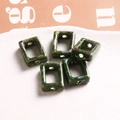 Perle en pierre Unakite rectangulaire polie avec design creux et double trou pour bijoux - 1 Pièce / Vert Forêt (24#)