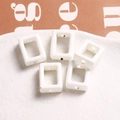 Lot de 5 perles creuses rectangulaires blanches polies pour bijoux à faire soi-même - 1 Pièce / Blanc (31#)