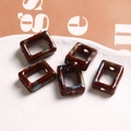 Perles carrées en céramique avec glaçage brun-rouge et texture bleu-vert pour bijoux DIY - 1 Pièce / Café Foncé (33#)