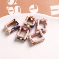 Perle rectangulaire en céramique avec motif marbré coloré pour création de bijoux DIY - 1 Pièce / Rose (36#)