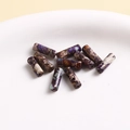 Macro view of purple imperial jasper tube beads with natural cracked marble texture - Cylinder Bead No. 17 / 1 Piece