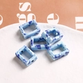 Perles rectangulaires en résine marbrée bleue avec motif jet d'encre pour bijoux DIY - 1 Pièce / Bleu Clair (39#)