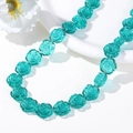 Perles de rose en résine bleu sarcelle translucides sur un collier élégant - 1 Pièce / Vert Lac Transparent