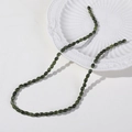 6mm dark green oval natural stone beads for DIY handmade bracelet jewelry making - Dark Green