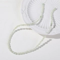 Single strand of 6mm oval light green natural jade beads for DIY jewelry making - White