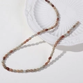 Multi-color oval 6mm natural stone beads for DIY jewelry making in various earth tones - Brown
