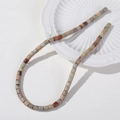 6mm natural stone tube beads in earthy tones for handmade DIY jewelry making projects - Shoushan Stone (I10-4-48)