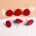 Leuchtend rote runde Acryl-Ohrstecker mit Loch für DIY-Schmuckherstellung 6 Stk - Glänzend Rot