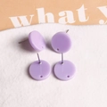 Lila Acryl Ohrstecker in runder Form mit silbernen Steckern für DIY Schmuck - Glänzend Hellviolett