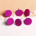 Sechser-Set lila runde Acryl-Ohrstecker mit Silberstiften und Löchern für DIY-Anhänger - Glänzend Dunkelviolett