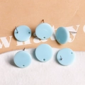 Hellblaue runde Acryl-Ohrstecker DIY-Schmuckzubehör mit Metallstiften für Damen - Glänzend Hellblau
